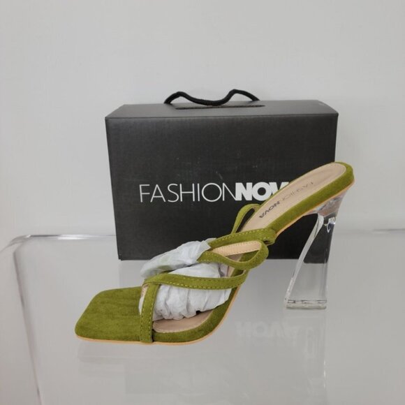 Fashion  Nova Clear Heel Diamante Mules - Picture 2 of 10